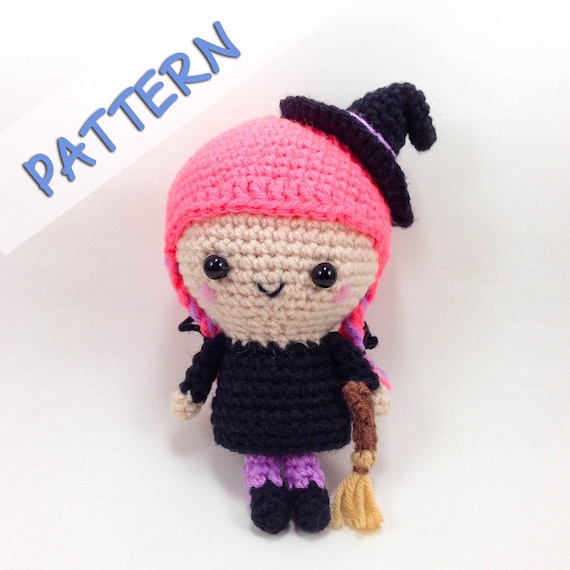 Witch Crochet Pattern - Amigurumi Witch Pattern - DIY Witch - Witch Doll Pattern - Witch Pattern - Halloween Crochet Pattern - Flo the Witch