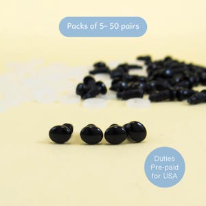 6mm x 5mm black oval safety eyes/ noses - for amigurumi, plush animal, teddy bear