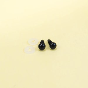 6mm Black safety eyes 5, 10, 25 or 50 pairs for amigurumi, craft, dolls, teddy bear image 3