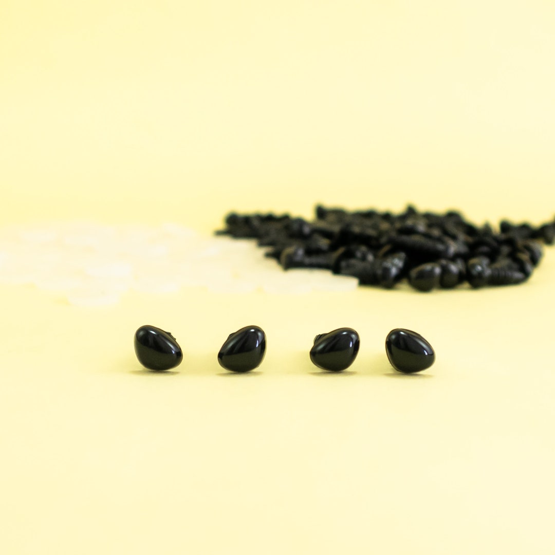 100 Pcs 7mm Plastic Safety Noses - Black Triangle Noses For Stuffed Animals, Dolls & Puppet Making