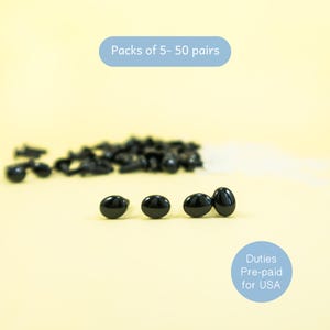 8mm x 6mm black oval safety eyes/ noses - for teddy bears, amigurumi, stuffed animal