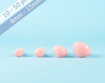 Pink Triangle safety noses - 10, 20 or 50 pieces - 8mm, 9mm, 12mm or 15mm  -- for amigurumi, teddy bear, stuffed animal, puppet