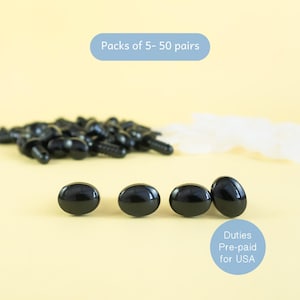 10mm x 8mm black oval safety eyes/ noses - for amigurumi, plush toys, crochet animal