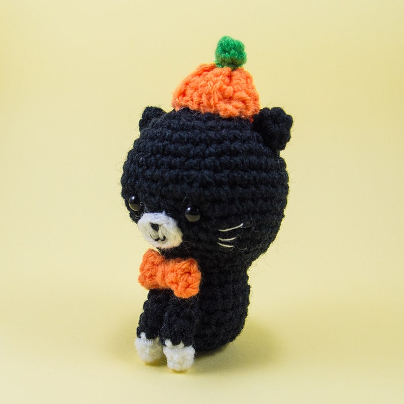 Amigurumi Cat Crochet Kit Stuffed Animal Plush DIY Gift for Halloween and Cat Lover image 6