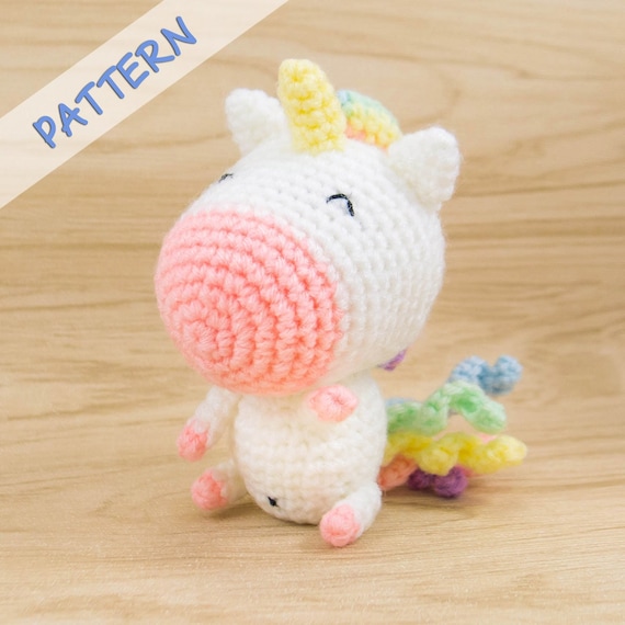 Rainbow Unicorn Amigurumi Pattern, Crochet Unicorn Pattern, Baby Room Decor, Gift for Crocheter, Instant Download