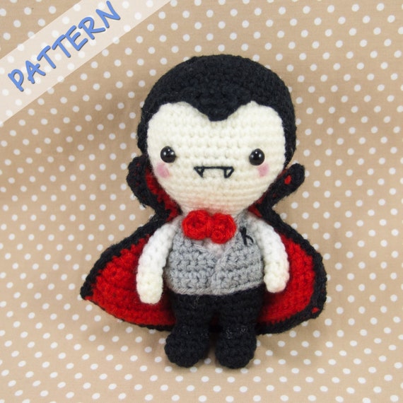 Vampire Crochet Pattern - Amigurumi Vampire Pattern - Vampire Amigurumi Pattern - Dracula Crochet Pattern - Halloween Doll Pattern