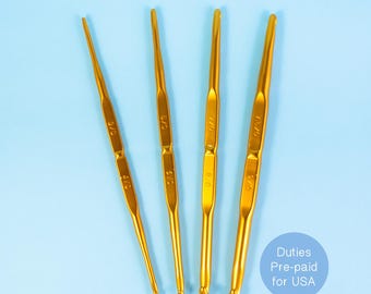 Tulip Crochet Hook - Sizes 2.2mm to 6.0mm (8 sizes) - Double Ended Crochet Hook from Japan