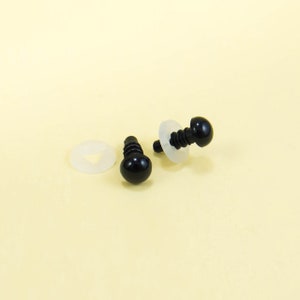 6mm Black safety eyes 5, 10, 25 or 50 pairs for amigurumi, craft, dolls, teddy bear image 4