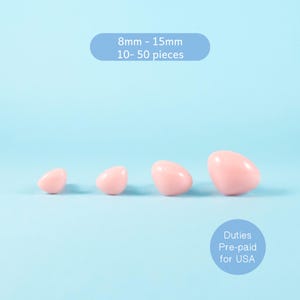 Pink Triangle safety noses - 10, 20 or 50 pieces - 8mm, 9mm, 12mm or 15mm  -- for amigurumi, teddy bear, stuffed animal, puppet