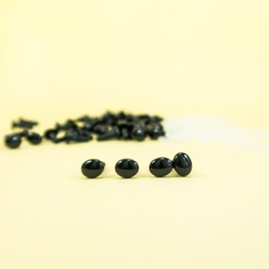 8mm x 6mm black oval safety eyes/ noses - 5, 10, 25 or 50 pairs -- for teddy bears, amigurumi, plush toys, stuffed animal, crochet craft