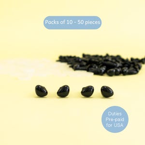 Narices de seguridad triangulares negras de 7 mm x 5 mm - para amigurumi, animales de peluche, ositos de peluche, peluches