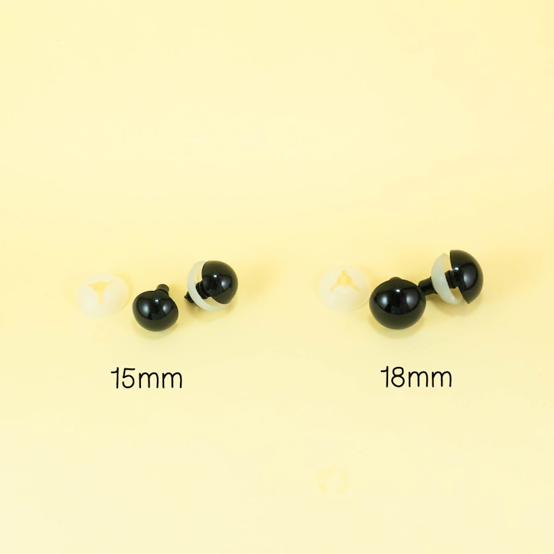 11mm 15mm or 18mm 10mm 9mm plush 4.5mm 6mm 4mm stuffed animal 7mm 50 pairs black safety eyes for amigurumi 12mm 5mm 8mm