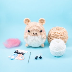 Hamster Crochet Kit - Hamster Amigurumi Kit - DIY your own Stuffed Animal Plush - crochet lover gift