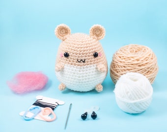 Hamster Crochet Kit - Hamster Amigurumi Kit - DIY your own Stuffed Animal Plush - crochet lover gift