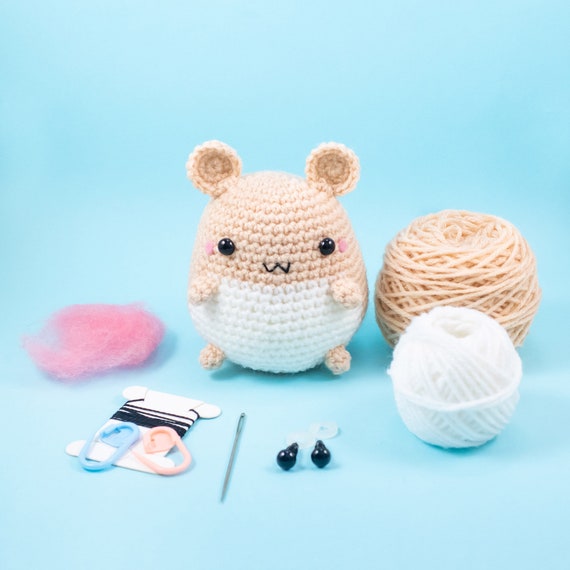 Hamster Crochet Kit Hamster Amigurumi Kit DIY Your Own Stuffed Animal Plush  Crochet Lover Gift 