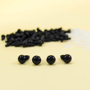 6 mm Schwarze Sicherheitsaugen - 5, 10, 25 oder 50 Paare - für Amigurumi, Puppen, Bastelzeug, Teddybär