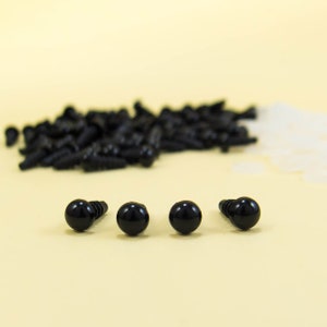 6mm Black safety eyes 5, 10, 25 or 50 pairs for amigurumi, craft, dolls, teddy bear image 1