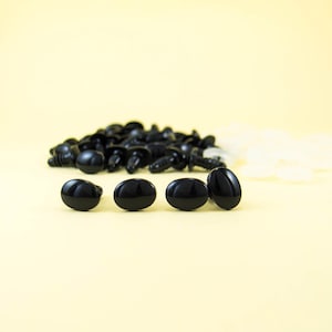10mm x 8mm Black Oval Safety Eyes Noses - 25 Pairs (50 Pieces Eyes, 50  Pieces Washers)
