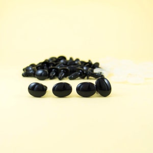 12mm x 9mm black oval safety eyes/ noses - 5, 10, 25 or 50 pairs -- for teddy bears, stuffed animals, amigurumi, plush toys, crochet craft