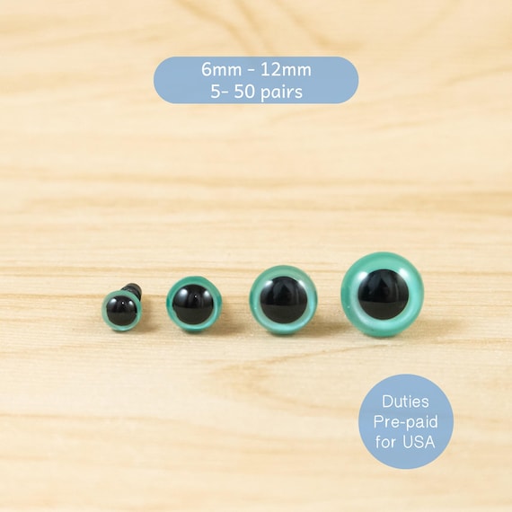 Pearl blue safety eyes -- 6mm, 8mm, 10mm, 12mm -- color eyes for amigurumi, dolls, stuffed animals