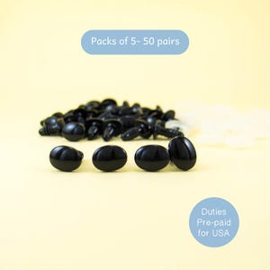 12mm x 9mm black oval safety eyes/ noses - for teddy bears, stuffed animals, amigurumi