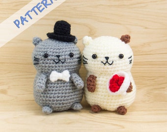 Cat Crochet Pattern - Amigurumi Cat Pattern - Crochet Cat Couple Pattern - Cat Doll Pattern - Cat Plush Pattern - Stuffed Cat Pattern