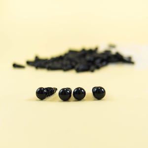 プラスチック製 5 mm 黒色安全目 - 5、10、25、または 50 組 - 編みぐるみ、ぬいぐるみ、ぬいぐるみ、テディベア用