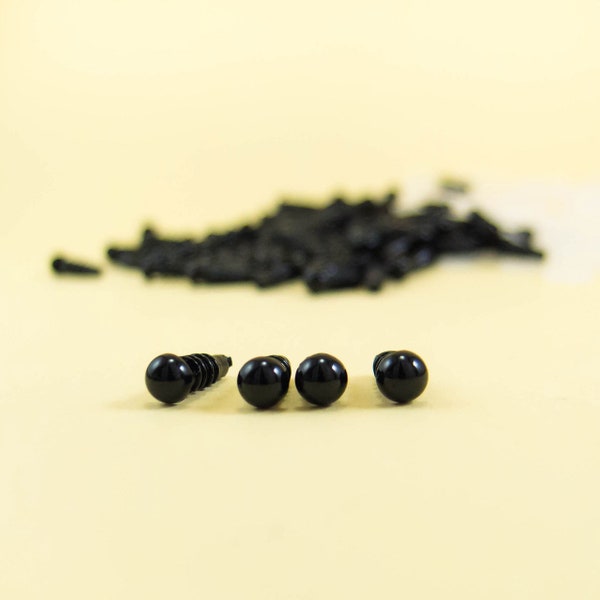 5 mm schwarze Sicherheitsaugen aus Kunststoff – 5, 10, 25 oder 50 Paar – für Amigurumi, Plüsch, Stofftier-Bastelarbeiten, Teddybären