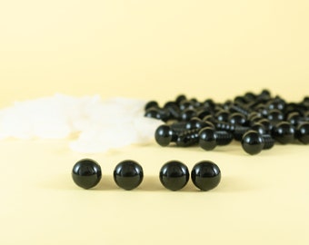 8mm Black safety eyes - 5, 10, 25 or 50 pairs -- for amigurumi, craft, dolls, teddy bear, plush animal