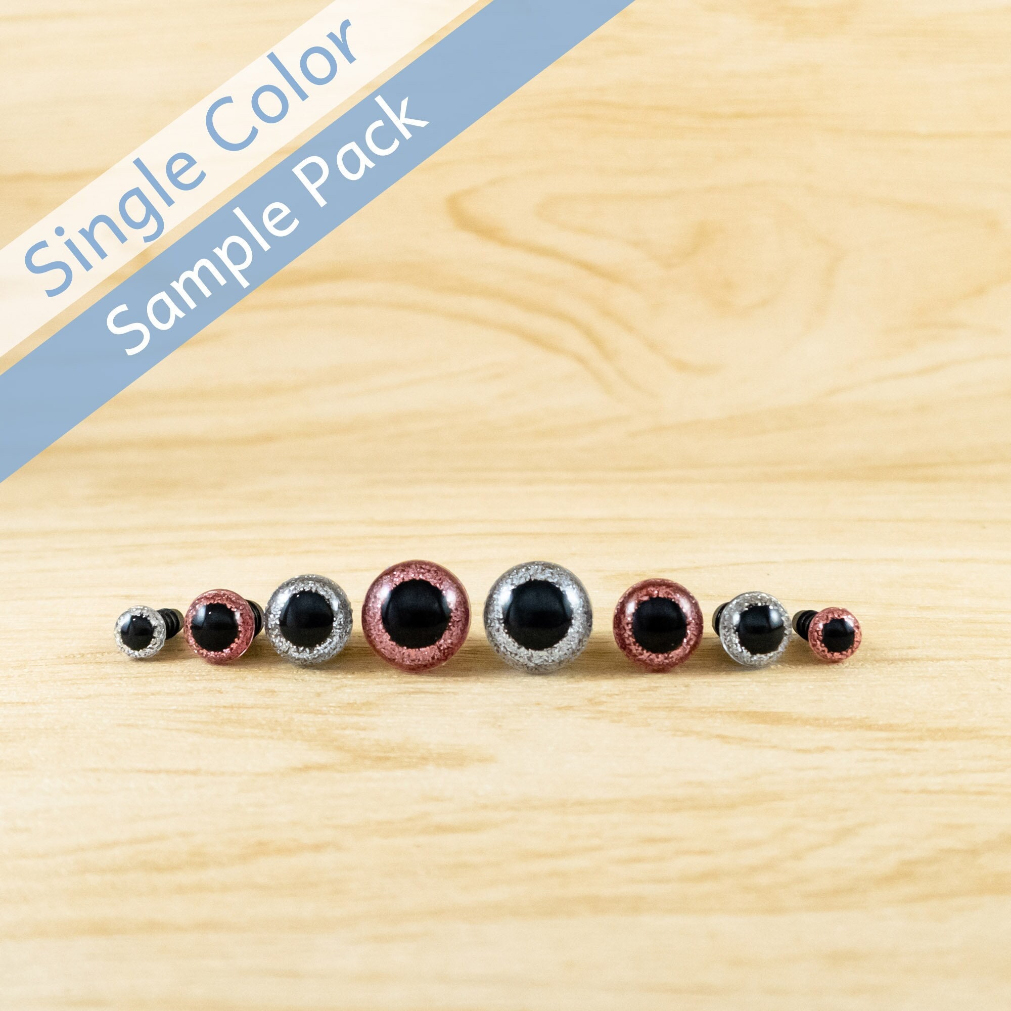 Black Safety Eyes Sample Pack - 4mm to 15mm, 5 pairs each size – Snacksies  Handicraft