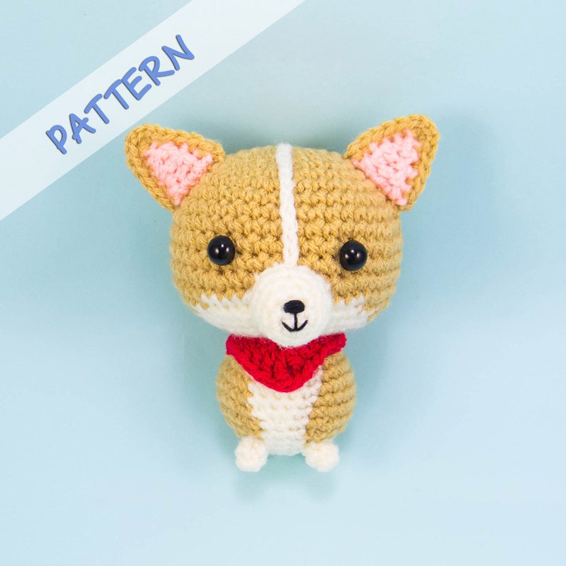 Corgi Crochet Pattern Dog Amigurumi Pattern Stuffed Animal Plush toy tutorial dog lover gift image 1