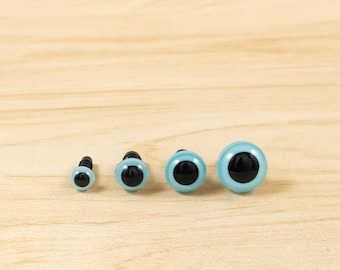 Light Blue Safety Eyes -- 6mm, 8mm, 10mm, 12mm --  5, 10, 25 or 50 pairs - for amigurumi,  crochet plush, stuffed animals, puppets