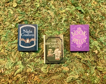 Miniature Halloween Books - Halloween Miniatures - Miniature Books - Fairy Garden -Terrarium -Dollhouse Books -Halloween Decor -Cake Toppers