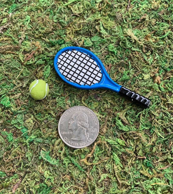 Miniature Dollhouse FAIRY GARDEN Accessories ~ Tennis Racket /& Ball ~ NEW