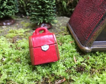 Miniature Red Backpack - Miniature Camping - Outdoor Miniatures - Wedding Cake Toppers -Camping Terrarium -Camping Miniatures -Miniature Bag