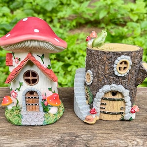 Fairy Garden House With Working Lights  - Your Choice - Fairy Garden Accessories - Fairy Houses - Terrarium Accessories - Miniature Garden