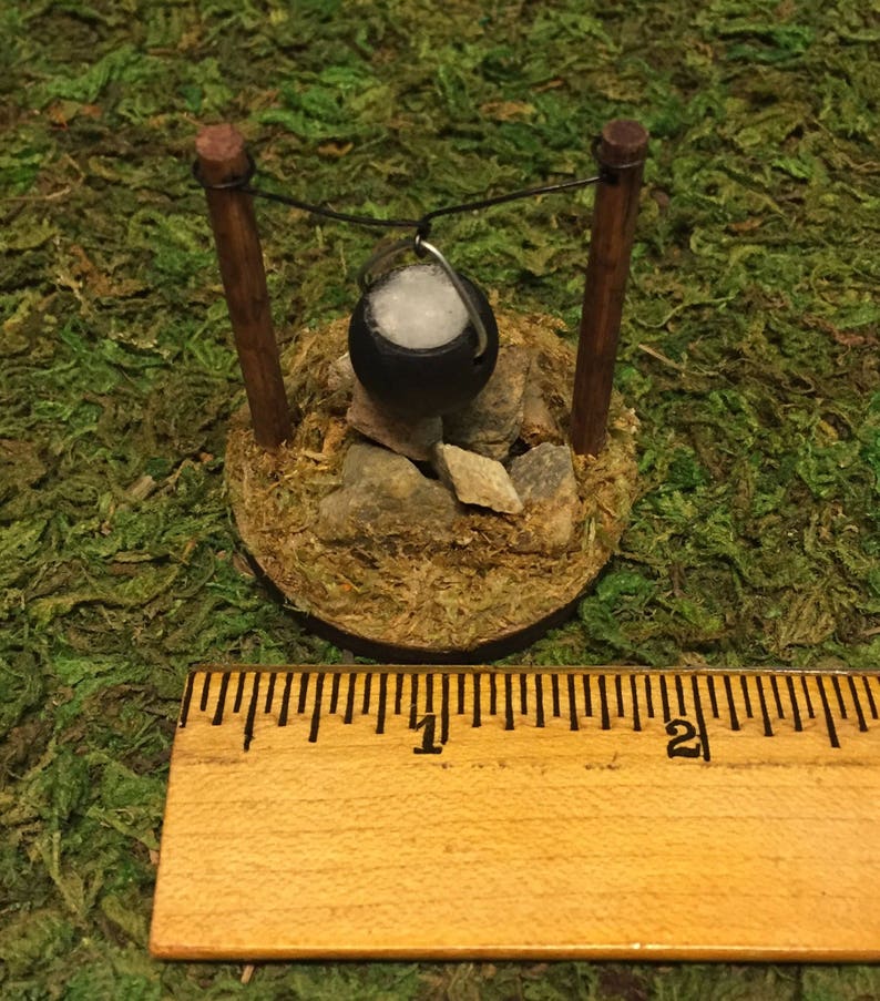 Miniature Dollhouse Campfire Pit With Pot Miniature Camping Etsy