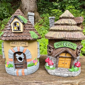 Fairy Garden House With Working Lights  - Your Choice - Fairy Garden Accessories - Fairy Houses - Terrarium Accessories - Miniature Garden