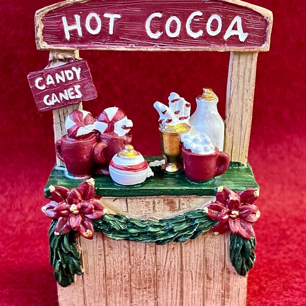 Miniature Hot Cocoa Stand - Christmas Miniatures - Fairy Garden - Miniature Candy Cane - Cake Toppers - Christmas Decor - Miniature Stand