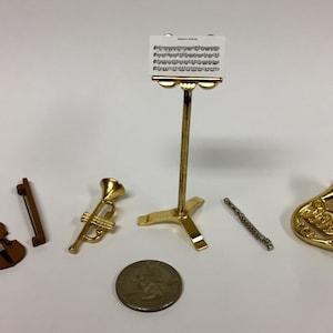 Miniature Instruments - Your Choice - Miniature Music - Cake Toppers - Musical Miniatures -Fairy Garden -Miniature Hobbies -Music Miniatures