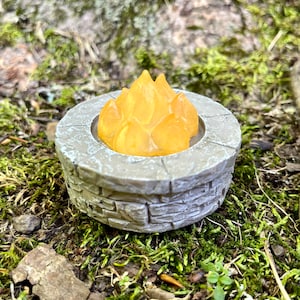 Miniature Campfire Pit -Lights Up - Miniature Camping - Camping Miniatures - Fairy Garden - Cake Toppers - Outdoor Miniatures - Campfire