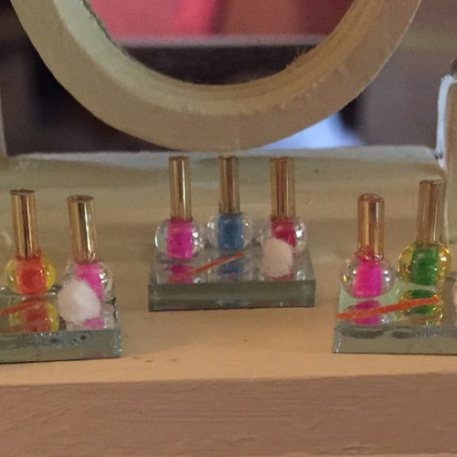 Miniature Dollhouse Nail Polish Set One Inch Scale Etsy