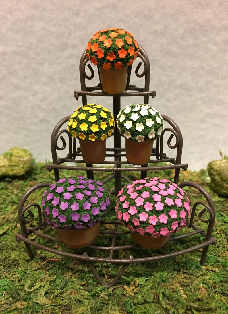 Miniature Dollhouse FAIRY GARDEN ~ Large Sunflowers in White Vase Pot ~ NEW