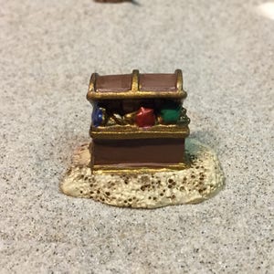 Miniature Treasure Chest - Pirate Treasure - Miniature Beach - Beach Miniatures - Beach Wedding - Cake Toppers - Beach Terrarium - Wedding