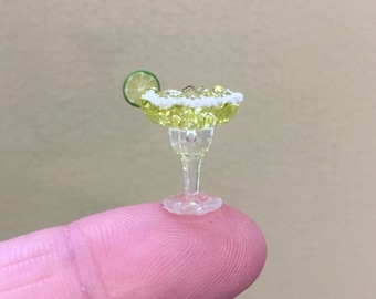 Miniature Margarita Or Kiwi Tini - Your Choice - Cake Toppers - Beach Miniatures - Dollhouse Drinks - Miniature Cocktails - Miniature Food