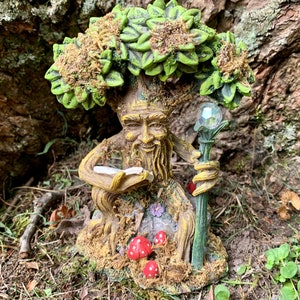Miniature Tree With Face And Crystal Ball -Fairy Garden -Miniature Trees -Miniature Garden -Outdoor Miniatures -Fairy Accessories -Terrarium