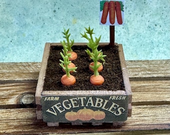 Miniature Carrot Flat - Easter Miniatures - Cake Toppers - Fairy Garden - Miniature Garden - Miniature Vegetables - Miniature Carrots