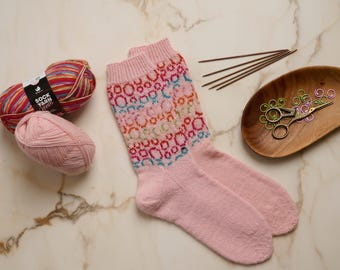 Frau Ringelsocke - Meias padrão de tricô "Bolhas de sabão"