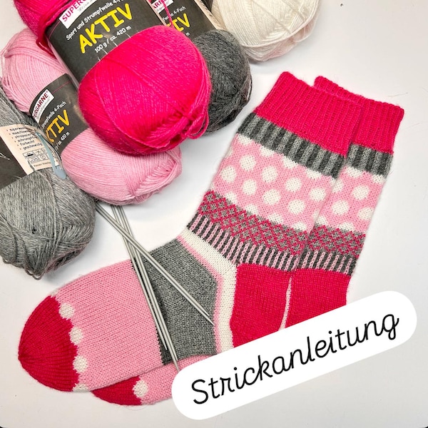 Fru Ringelsocke - Stickmönster för "Marshmallow"-sockor