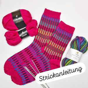 Frau Ringelsocke - Knitting pattern socks &quot;Cheekycheck&quot;